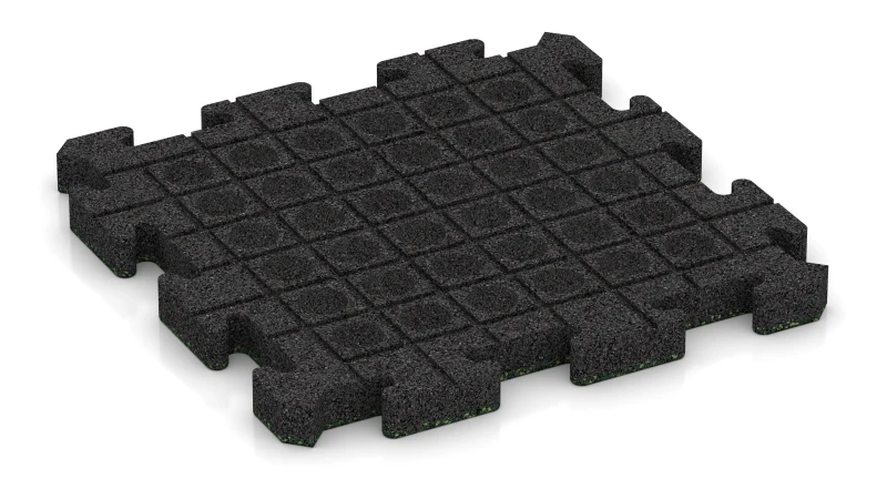 Drainagekanalen en koepels in een vierkant patroon