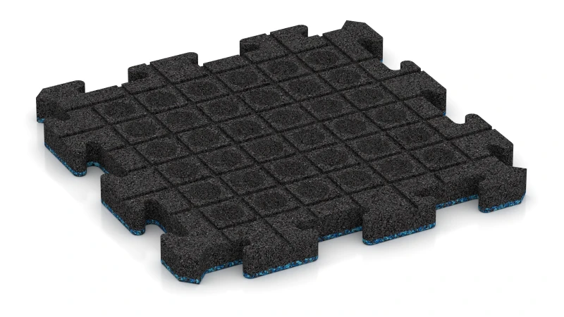 Drainagekanalen en koepels in een vierkant patroon