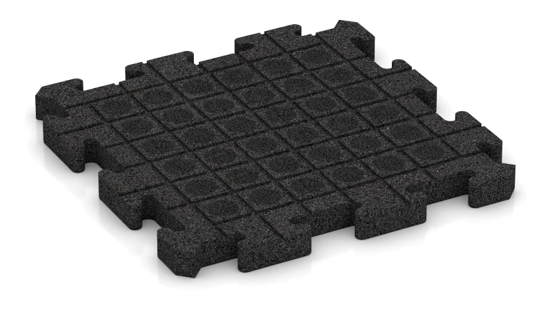 Drainagekanalen en koepels in een vierkant patroon