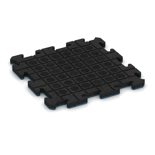 Aufsicht auf die Unterseite, also die Bodenseite von WARCO-Formteil 4099 - Rubber sportvloer im Format 50 x 50 x 3 cm | 0,25 m².