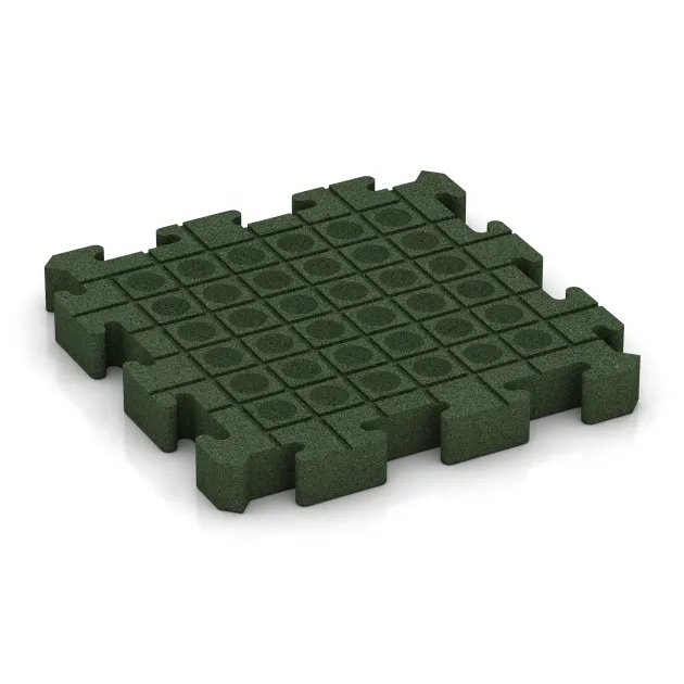 Aufsicht auf die Unterseite, also die Bodenseite von WARCO-Formteil 3188 - Rubberen straattegels im Format 500 x 500 x 60 mm.