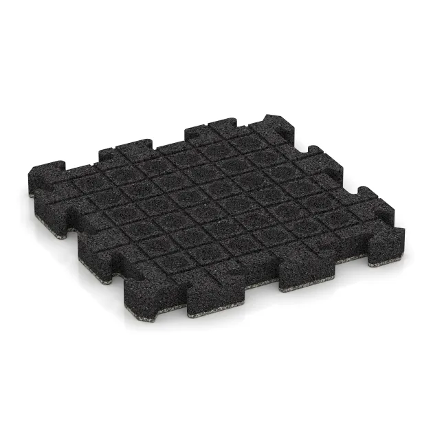 Aufsicht auf die Unterseite, also die Bodenseite von WARCO-Formteil 3058 - Rubberen straattegels im Format 500 x 500 x 50 mm.