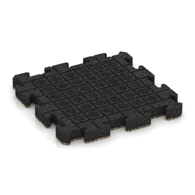 Aufsicht auf die Unterseite, also die Bodenseite von WARCO-Formteil 3064 - Rubberen straattegels im Format 500 x 500 x 50 mm.
