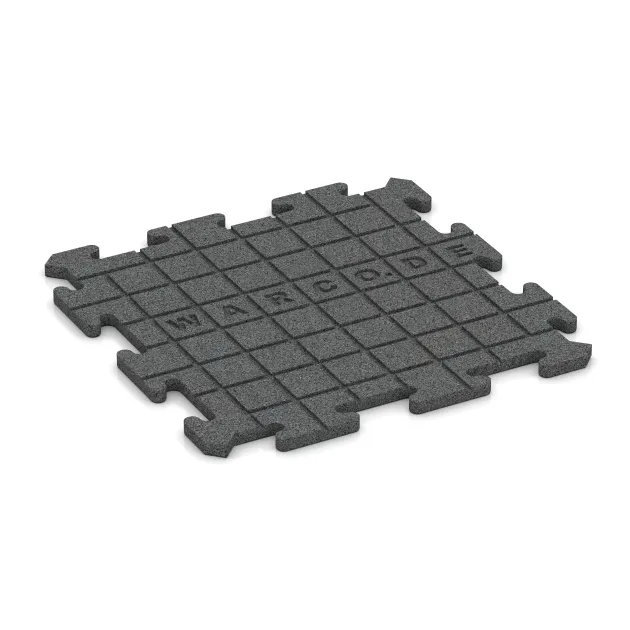 Aufsicht auf die Unterseite, also die Bodenseite von WARCO-Formteil 0161 - Sportvloerplaat HD 1,8 cm im Format 500 x 500 x 18 mm.