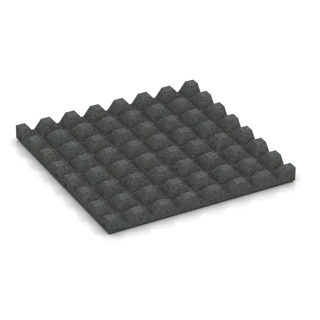Aufsicht auf die Unterseite, also die Bodenseite von WARCO-Formteil 3986 - Hondenligmat im Format 500 x 500 x 40 mm.