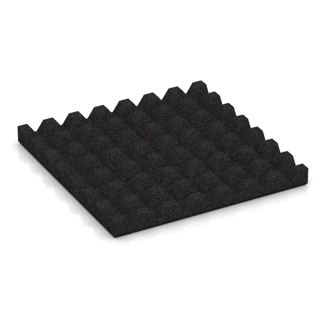 Aufsicht auf die Unterseite, also die Bodenseite von WARCO-Formteil 5535 - Rubber speelplaatstegel 4,5 cm - EN 1177 ≤ 135 cm im Format 500 x 500 x 45 mm.