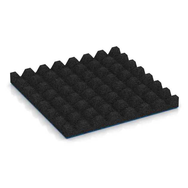 Aufsicht auf die Unterseite, also die Bodenseite von WARCO-Formteil 0681 - Valtegel im Format 500 x 500 x 50 mm.