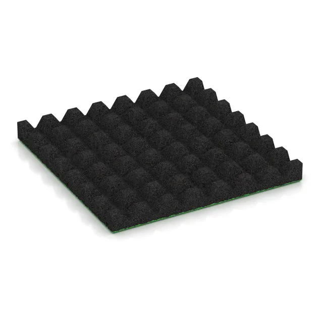 Aufsicht auf die Unterseite, also die Bodenseite von WARCO-Formteil 0685 - Valtegel im Format 500 x 500 x 50 mm.