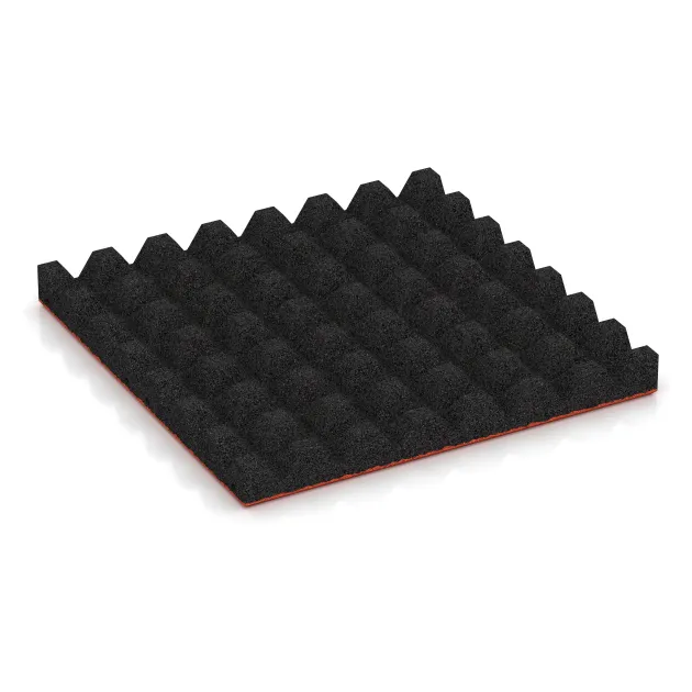 Aufsicht auf die Unterseite, also die Bodenseite von WARCO-Formteil 0688 - Valtegel im Format 500 x 500 x 50 mm.