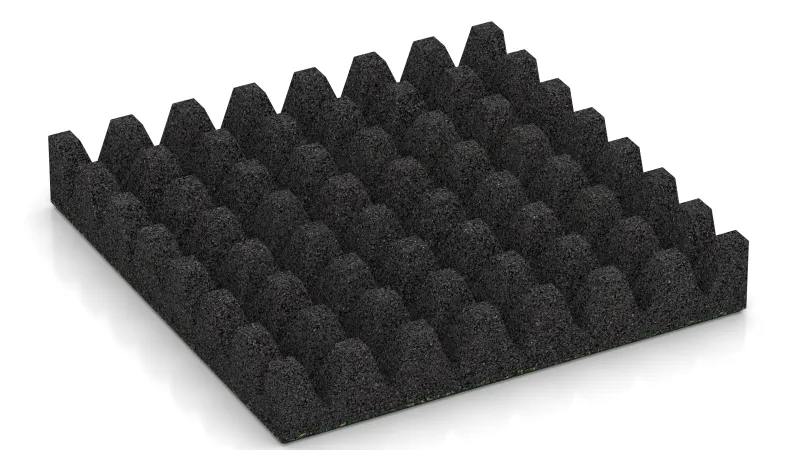 Structuur van 50 mm hoge afgeknotte piramiden