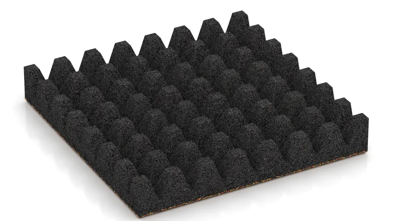 Structuur van 50 mm hoge afgeknotte piramiden