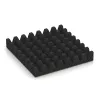 Aufsicht auf die Unterseite, also die Bodenseite von WARCO-Formteil 5616 - Rubber speelplaatstegel 8 cm - EN 1177 ≤ 215 cm im Format 500 x 500 x 80 mm.