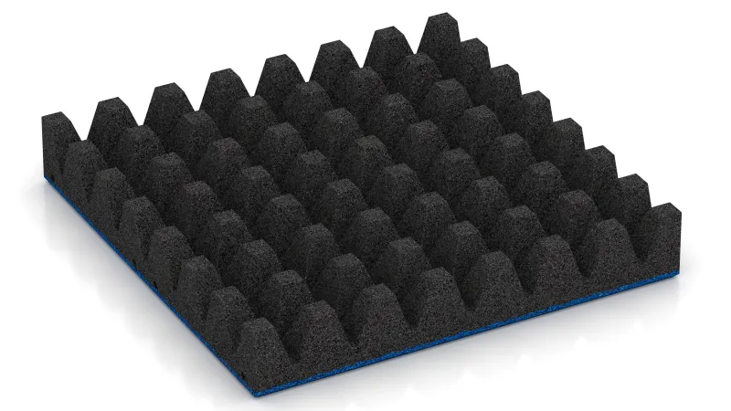 Structuur van 50 mm hoge afgeknotte piramiden