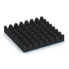 Aufsicht auf die Unterseite, also die Bodenseite von WARCO-Formteil 5601 - Rubber speelplaatstegel 8 cm - EN 1177 ≤ 215 cm im Format 500 x 500 x 80 mm.