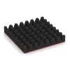 Aufsicht auf die Unterseite, also die Bodenseite von WARCO-Formteil 5609 - Rubber speelplaatstegel 8 cm - EN 1177 ≤ 215 cm im Format 500 x 500 x 80 mm.