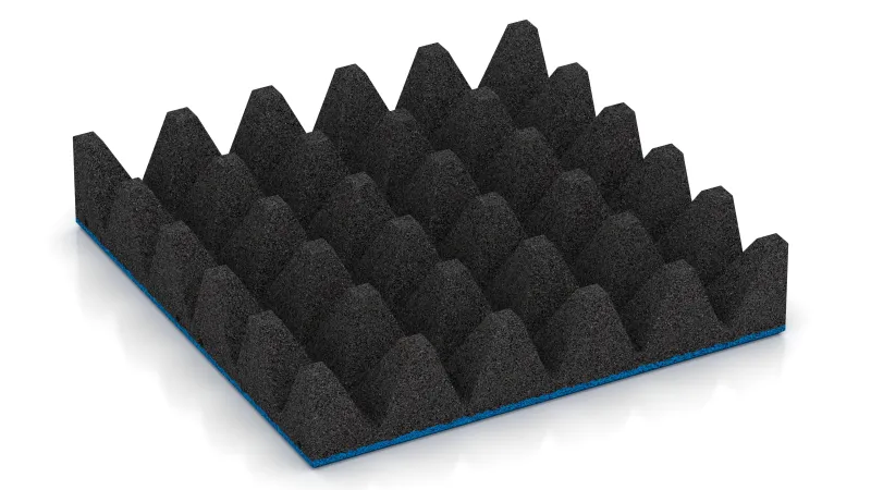 Structuur van 75 mm hoge afgeknotte piramiden