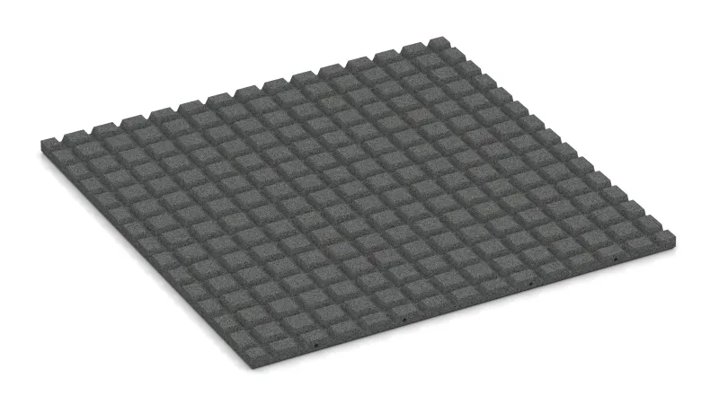 Structuur van 15 mm hoge afgeknotte piramiden