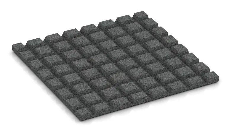 Structuur van 15 mm hoge afgeknotte piramiden