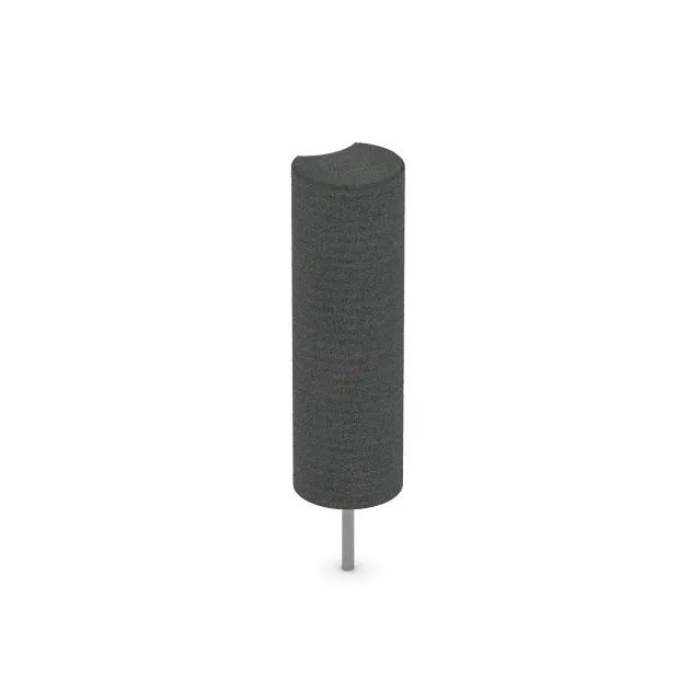 Aufsicht auf die Unterseite, also die Bodenseite von WARCO-Formteil 2565 - Rubber Palissade im Format ø 250 x 800 mm.