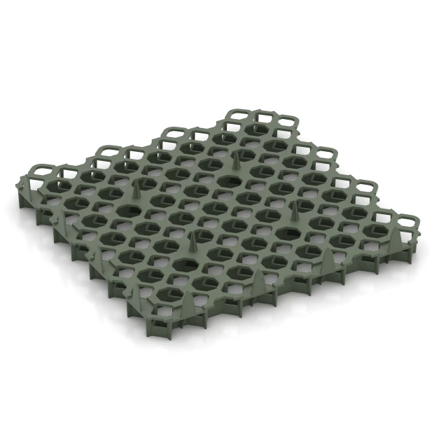 Aufsicht auf die Unterseite, also die Bodenseite von WARCO-Formteil 3634 - Kunststof grindplaat im Format 47,6 × 47,6 × 4 cm | 0,226 m².