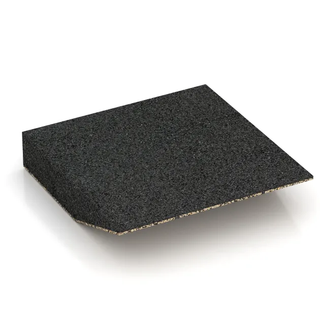 Aufsicht auf die Unterseite, also die Bodenseite von WARCO-Formteil 3810 - Randplaat (één zijde afgeschuind) im Format 500 x 500 x 100 mm.