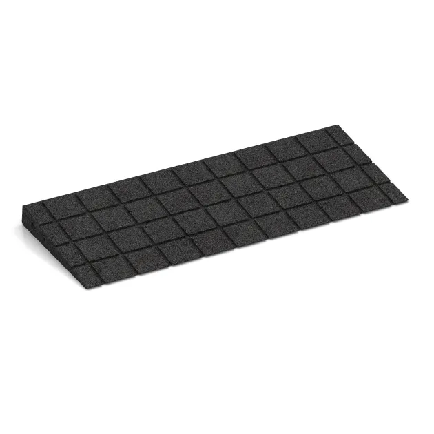 Aufsicht auf die Unterseite, also die Bodenseite von WARCO-Formteil 2508 - Drempelhulp 75 cm im Format 750 x 300 x 50/8 mm.