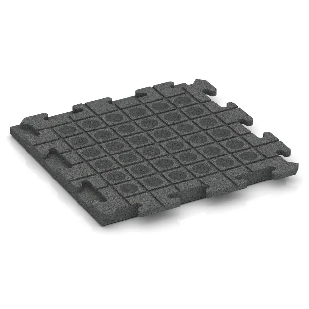 Aufsicht auf die Unterseite, also die Bodenseite von WARCO-Formteil 1389 - Rubberen straattegels Classic im Format 500 x 500 x 40 mm.