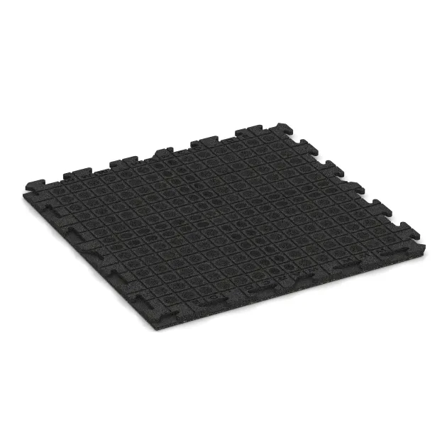 Aufsicht auf die Unterseite, also die Bodenseite von WARCO-Formteil 1570 - Speelplaats vloeren im Format 1000 x 1000 x 30 mm.