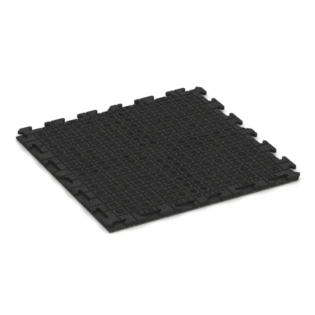 Aufsicht auf die Unterseite, also die Bodenseite von WARCO-Formteil 1600 - Fitnessvloer Rubber Tegels Classic im Format 1000 x 1000 x 30 mm.