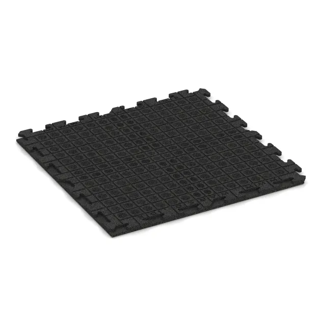 Aufsicht auf die Unterseite, also die Bodenseite von WARCO-Formteil 1601 - Fitnessvloer Rubber Tegels Classic im Format 1000 x 1000 x 30 mm.