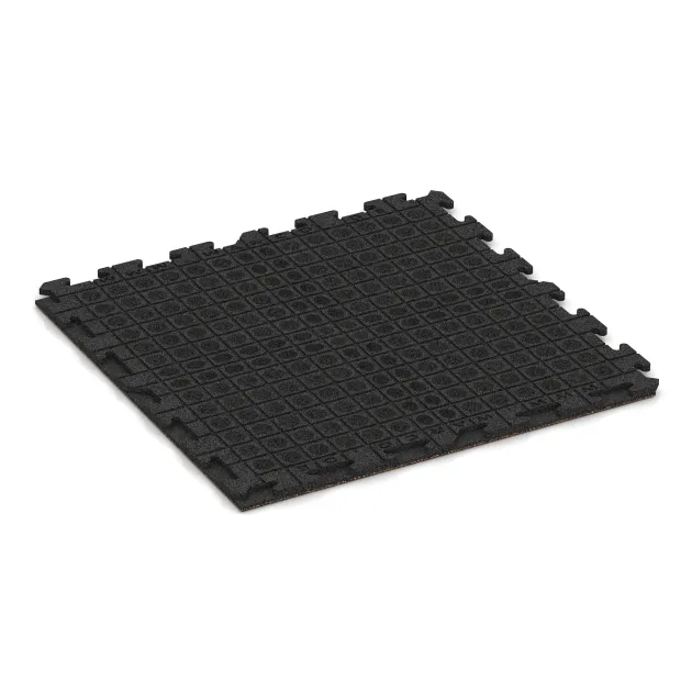 Aufsicht auf die Unterseite, also die Bodenseite von WARCO-Formteil 1603 - Fitnessvloer Rubber Tegels Classic im Format 1000 x 1000 x 30 mm.