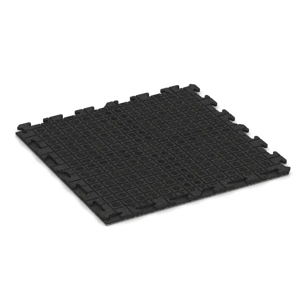Aufsicht auf die Unterseite, also die Bodenseite von WARCO-Formteil 4638 - Fitnessvloer Rubber Tegels Classic im Format 1000 x 1000 x 30 mm.