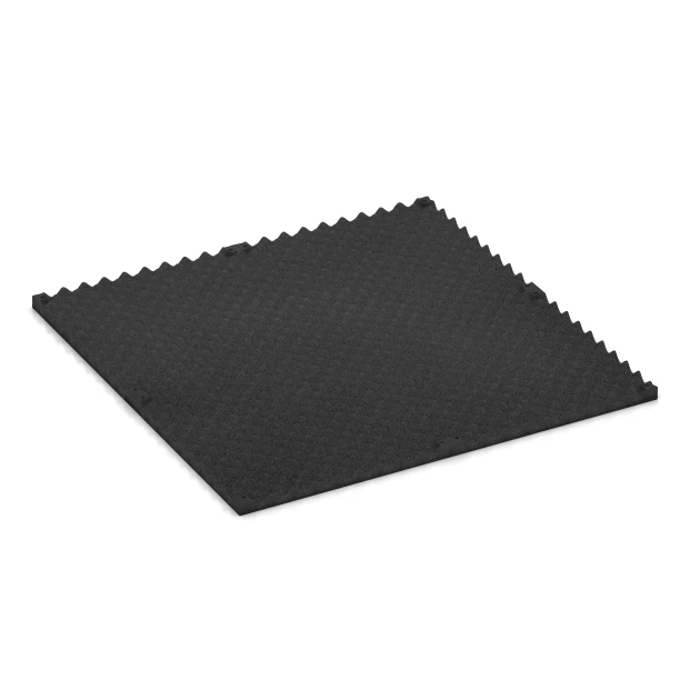 Aufsicht auf die Unterseite, also die Bodenseite von WARCO-Formteil 3782 - Fitness Performance Impact Trainingsvloer im Format 100 × 100 × 3 cm.