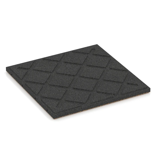 Aufsicht auf die Unterseite, also die Bodenseite von WARCO-Formteil 6287 - Rubberen speelplaatstegels im Format 50 x 50 x 3 cm | 0,25 m².