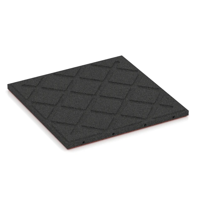 Aufsicht auf die Unterseite, also die Bodenseite von WARCO-Formteil 6128 - Speelplaatstegel – 95 cm im Format 50 x 50 x 3 cm | 0,25 m².