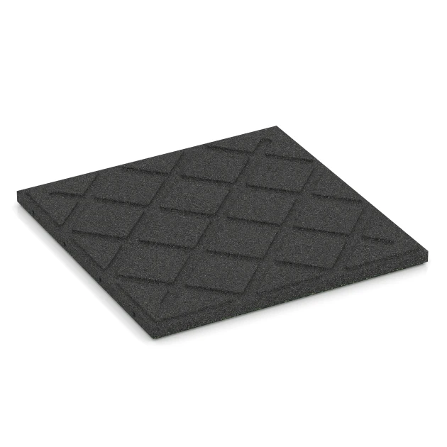Aufsicht auf die Unterseite, also die Bodenseite von WARCO-Formteil 6415 - Rubberen speelplaatstegel – 90 cm im Format 50 x 50 x 3 cm | 0,25 m².
