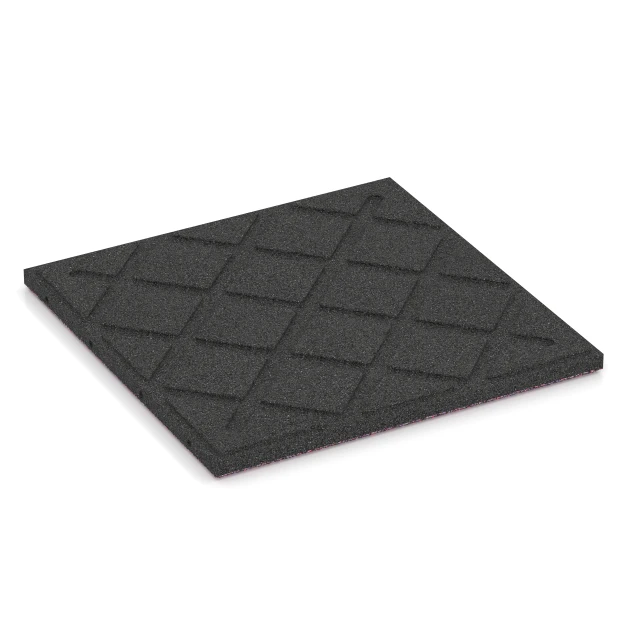 Aufsicht auf die Unterseite, also die Bodenseite von WARCO-Formteil 6418 - Rubberen speelplaatstegel – 90 cm im Format 50 x 50 x 3 cm | 0,25 m².