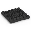 Aufsicht auf die Unterseite, also die Bodenseite von WARCO-Formteil 6295 - Rubberen speelplaatstegels im Format 50 x 50 x 7 cm.