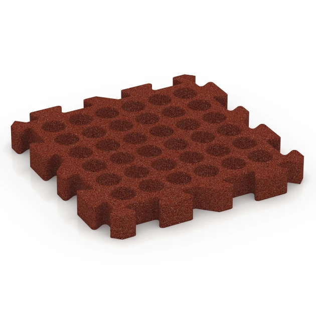 Aufsicht auf die Unterseite, also die Bodenseite von WARCO-Formteil 6406 - Rubberen speelplaatstegel – 220 cm im Format 50 x 50 x 6 cm | 0,25 m².