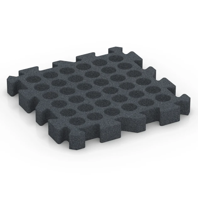 Aufsicht auf die Unterseite, also die Bodenseite von WARCO-Formteil 6319 - Valtegel met puzzelverbinding im Format 50 x 50 x 6 cm | 0,25 m².