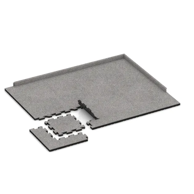 Typische Verlegung oder Einbausituation für den Artikel 4545 von WARCO - Buiten vlondertegel, Farbton Grijs Melange in der Abmessung 500 x 500 x 40 mm.