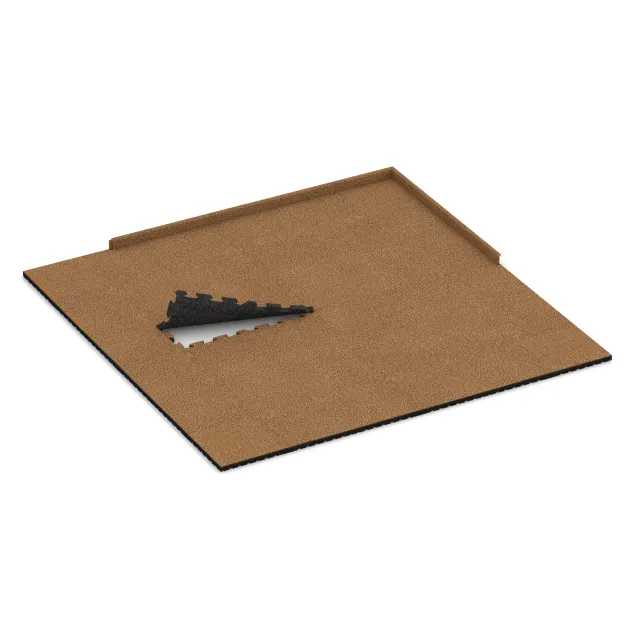 Typische Verlegung oder Einbausituation für den Artikel 3382 von WARCO - Speelplaats vloeren, Farbton Terra Cotta in der Abmessung 1000 x 1000 x 40 mm.