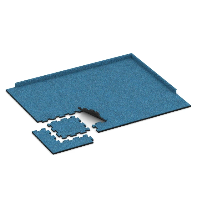 Typische Verlegung oder Einbausituation für den Artikel 4099 von WARCO - Rubber sportvloer, Farbton Atlantisch in der Abmessung 50 x 50 x 3 cm | 0,25 m².