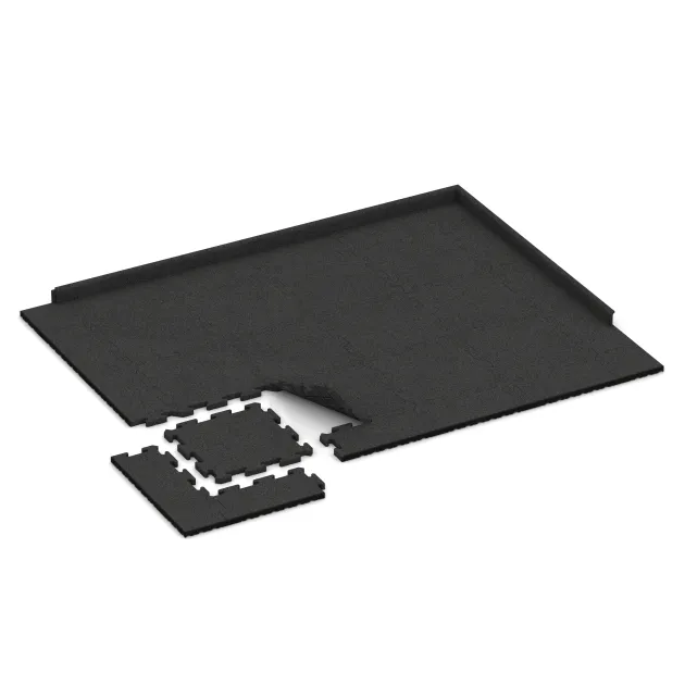 Typische Verlegung oder Einbausituation für den Artikel 2773 von WARCO - Buiten vlondertegel, Farbton Anthraciet in der Abmessung 500 x 500 x 30 mm.