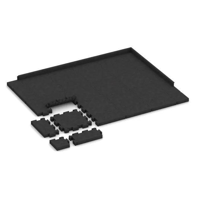 Typische Verlegung oder Einbausituation für den Artikel 3186 von WARCO - Rubberen straattegels, Farbton Anthraciet in der Abmessung 500 x 500 x 60 mm.