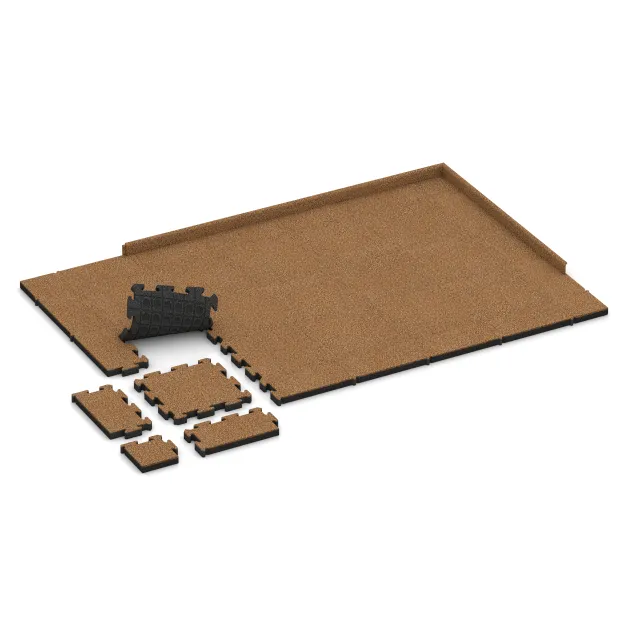 Typische Verlegung oder Einbausituation für den Artikel 3060 von WARCO - Rubberen straattegels, Farbton Terra Cotta in der Abmessung 500 x 500 x 50 mm.