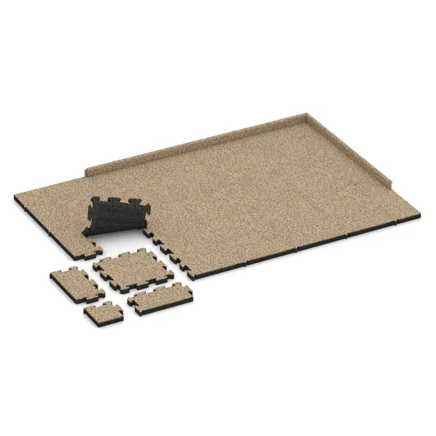 Typische Verlegung oder Einbausituation für den Artikel 3064 von WARCO - Rubberen straattegels, Farbton Travertin in der Abmessung 500 x 500 x 50 mm.