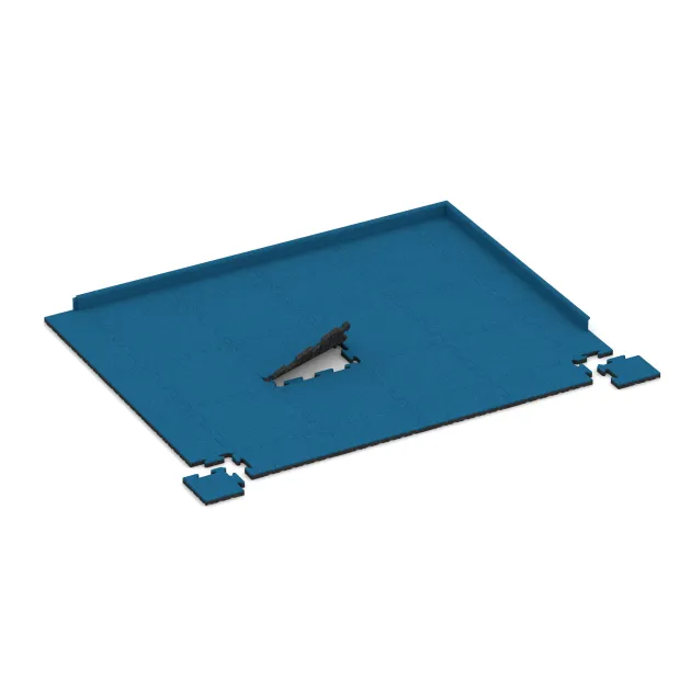 Typische Verlegung oder Einbausituation für den Artikel 5318 von WARCO - Hoektegel, Farbton Hemelsblauw in der Abmessung 235 x 235 x 30 mm.