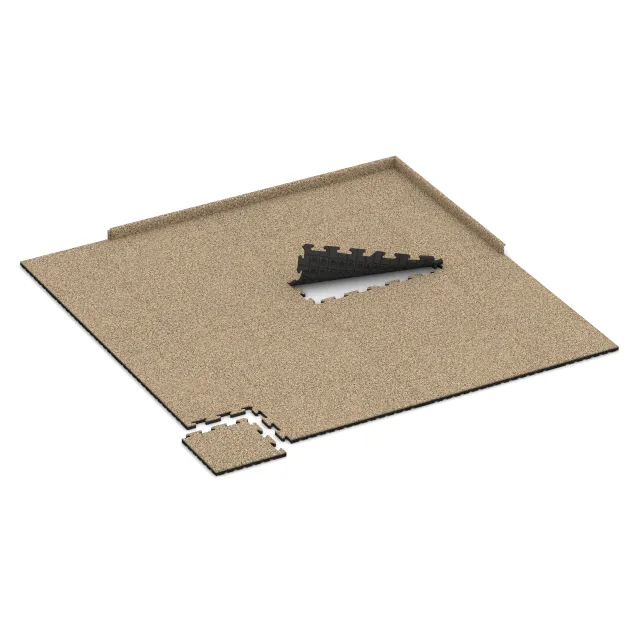 Typische Verlegung oder Einbausituation für den Artikel 5054 von WARCO - Hoektegel HD, Farbton Travertin in der Abmessung 485 x 485 x 30 mm.