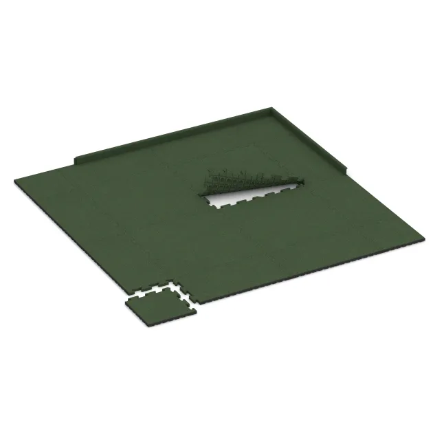 Typische Verlegung oder Einbausituation für den Artikel 5086 von WARCO - Hoektegel HD, Farbton Grasgroen in der Abmessung 485 x 485 x 30 mm.